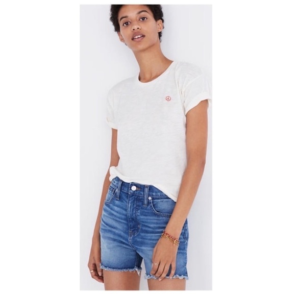 Madewell High Rise Raw Hem Denim Shorts in Medium Washed - Picture 8 of 8